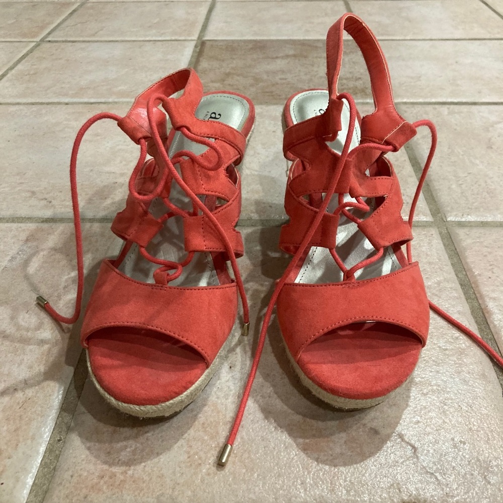 Ana Pink Wedges Size 9